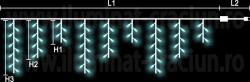 Dablerom Instalatie streasina sir 180 LED Alb Rece 500x70cm - exterior gama S-OUT (30-191800)