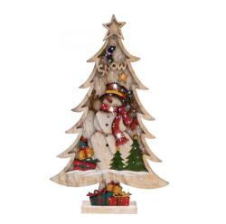 Somogyi Elektronic Decor de masa cu LED si fir optic, brad color din lemn (KAD 35)
