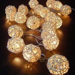 GLOBO Instalatie 20 LED glob ratan cu baterii Venuto 29956-20 (29956-20)