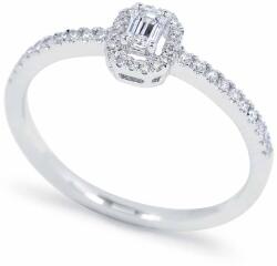 White & Black Emerald gyémánt eljegyzési gyűrű - 0, 21 karát (AU14590)