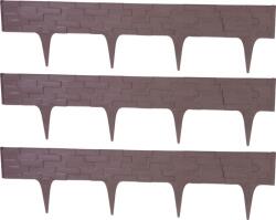 Strend Pro Garden Palisada de gradina StonePalisade 2, 37 m maro închis, 3 piese, UV (2171292)