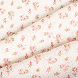 Takoy Jerse din bumbac pointoille floricele roz fine