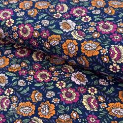  Jersey Flowers tossed navy