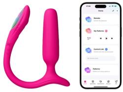 Lovense Lush Anal Dop Anal Vibrator din Silicon cu Control de Oriunde prin Aplicatie Flexibil se Adapteaza Perfect
