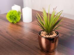 MagicHome Vianoce Suculent artificial in ghiveci auriu din ciment, 19 cm, MagicHome (8090342)