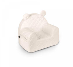 BabySteps Fotoliu pentru copii cu spatar, catifea velvet ursulet teddy ecri