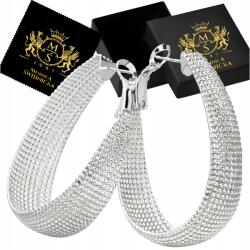 Mennica Świdnicka Ezüst fülbevaló 925 Elegáns Ovális Gyémánt Női Ajándék (Kolczyki Srebrne 925 Eleganckie Diamentowane)