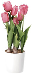 AdTrend Lalele artificiale roz in ghiveci ceramica 15 x 49 cm (74879C)