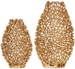 Invicta interior Vaza ABSTRACT LEAF 30+40 cm set de 2 auriu (inv43188)