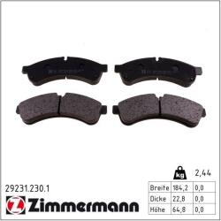 ZIMMERMANN Set placute frana ZIMMERMANN 29231.230. 1 (29231.230.1)