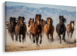 Dovido Tablou galop sălbatic al cailor prin peisaj - 90x60