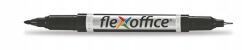 FlexOffice PM01" permanens marker, fekete, 0, 4/1, 0 mm, kúpos hegy, kétoldalas, Fl