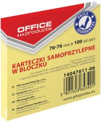 Office Products Notes autoadeziv 76 x 76 mm, 100buc/set, Office Products - galben pastel (OF-14047611-06)