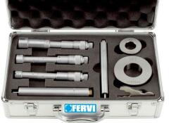 FERVI Set micrometre interior in 3 puncte de contact, domeniu de masurare 12-100 mm 20 ÷ 40 mm