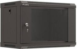 Lanberg Rack LANBERG Cabinet metalic rack 19" 6U 540x350mm, cu usi din sticla, negru, set Flat Pack (WF03-5306-10B)