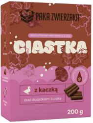 Paka Zwierzaka biscuiți cu rață și sfeclă roșie 200 g gustări pentru câini