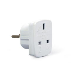 Gembird Adaptor priza GEMBIRD A-AC-UKEU-001, convertor UK la EU, 7.5 A, alb, compact pentru calatorii (A-AC-UKEU-001)