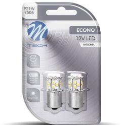 m-tech BA15s R5W 12V 21LED, fehér, 2db (LB112W)