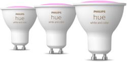 Philips Pachet 3 becuri LED RGB inteligente Philips Hue, Bluetooth, GU10, 4.2W, 400 lm, lumina alba si colorata, Clasa energetica E (8720169229877)