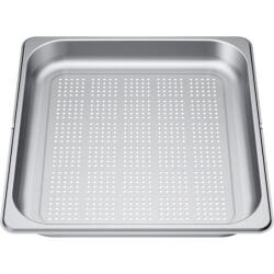 Siemens Tava mare perforata SIEMENS HZ36D643G - 11027160, L35.4cm, l32.5cm, H4cm, Uz 32.9x30mm, G0.62kg, V3.3L, Inox AISI 304 GN2/3 0.7mm, Diametru gaura 0.4mm (HZ36D643G)