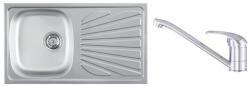 Luna Flex 1D 90 Inox Mosogató és Gamma Alfa Konyhai Csaptelep Szett (123780-BAAZO-CH)