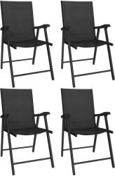 Outsunny Set de 4 scaune de grădină pliabile Structură oțel robustă fără asamblare Spătar înalt ergonomic 58x62x97cm Negru | Aosom Romania (84K-180V01BK)