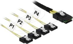 Delock Интерфейсен кабел Delock Mini SAS SFF-8087 към 4 x SATA 7-pin 1 m metal (DELOCK-85731) - cybertrade