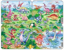 Larsen Puzzle mini Larsen din 7 piese - Dinozauri jucăuși, asortiment (V6) Puzzle