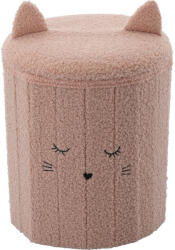 Brius Taburet copii pliabil spatiu depozitare maxim 80 kg compact, 28x34 cm, design vesel, roz (PHO-4236)
