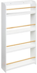 Brius Biblioteca copii atmosphera classic 4 rafturi mdf pin, 55x15x112 cm, design accesibil, alb (JJ-174087)