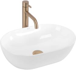 Rea Amelia mosdótál 45x31 cm ovális mosdótálak fehér fényes REA-U4330 (REAU4330)