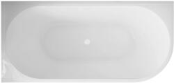 INVENA Astri fal mellé szerelhető fűrdőkád 160x80 cm ovális fehér AN-03-16L (AN0316L)