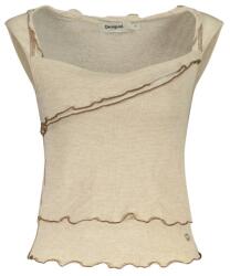 Desigual Женски потник desigual, Размер xs, Цвят Бежов (26swtk24_be2001)