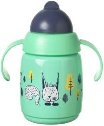 Tommee Tippee SuperStar Зелената Неразливаща се Чаша със Сламка и Дръжки - 300 мл, 6м+ (Trainer Straw)