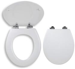 FERRO WC ülőke MDF fém-króm rögzítőelemekkel, fehér (FE-WC/SOFTLYRA)