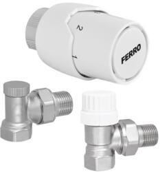Ferro sarok termosztátatikus radiátorszelep szett 1/2 (FE-ZTM21)