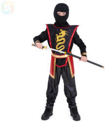 PartyPal Fekete Sárkány Ninja Gyerek Jelmez Szett