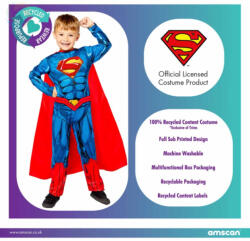 Amscan Superman Fiú Gyerek Jelmez - Eredeti DC