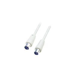 Somogyi Elektronic SOMOGYI Home RF 1X koax kábel, dugó-aljzat, 1, 5m, fehér színű (RF 1X)