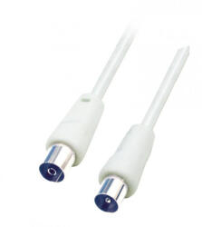 Somogyi Elektronic SOMOGYI Home RF 3 koax kábel, dugó-aljzat, dupla árnyékolás, 2, 5m, fehér (RF 3)