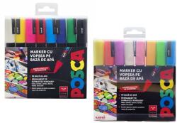 uni Marker varf 1.8-2.5 mm UNI Posca PC-5M, 8 culori/set metalizat