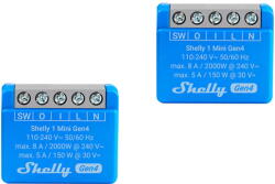 Shelly Releu inteligent Set of 2 Controller Shelly 1 Mini Gen4 Zigbee/Matter (59918) - pcone