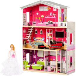ECOTOYS Casă de păpuși din lemn cu lift Kayla Casuta papusi