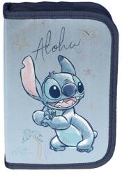 PASO Hola Stitch egyrekeszes kihajtható tolltartó, felszerelés nélkül, türkiz-sötétkék