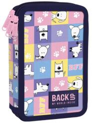 DERFORM BackUp háromrekeszes, emeletes tolltartó lányoknak, felszereléssel, Dog World Pepita