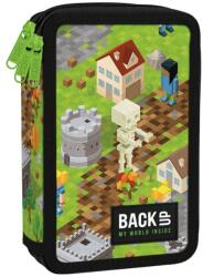 DERFORM BackUp háromrekeszes, emeletes tolltartó fiúknak, felszereléssel Minecraft Gamer
