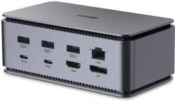 Lindy Docking station Lindy, interfete: USB-C la 6x USB-A/ 1x USB-C/1x RJ45/ 1x DisplayPort/1x HDMI/ 1x SD & 1x Micro SD/ 1x 3, 5 mm/ 1x USB-C PD(power delivery), latime (LY-43372)