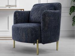 VOX bútor Flame sötétkék design fotel, arany láb, azonnal vihető
