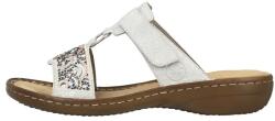 RIEKER Papuci dama, argintiu, casual, piele ecologica, cu talpa joasa, Rieker 608K2-40-Argintiu (Marime: 40) (608K2-40-Argintiu-40)
