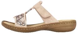RIEKER Papuci dama, roz, casual, piele ecologica, cu talpa joasa, Rieker 608K2-31-Roz (Marime: 39) (608K2-31-Roz-39)